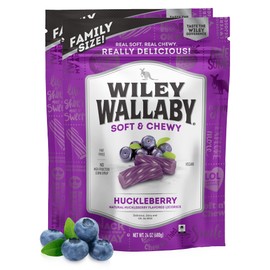 Wiley Wallaby Licorice 24 Ounce Classic Gourmet Soft & Chewy Australian Huckleberry Licorice Candy Twists, 2 Pack