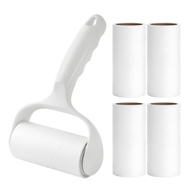 Lint Rollers for Clothes Couch Furniture, Reusable Sticky Rollers for Pet Hair, Easy to Use Lint Roller 1 Handle with 5 Refills (Daisy White)