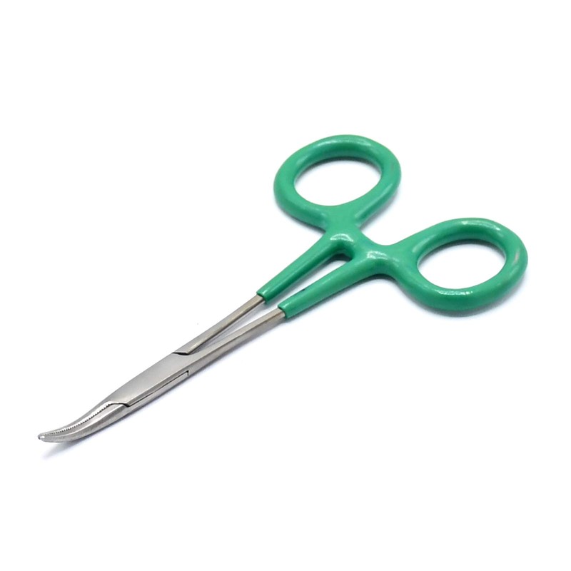 OdontoMed2011® Hemostats, Curved 5" and Straight 5" Green PVC Soft