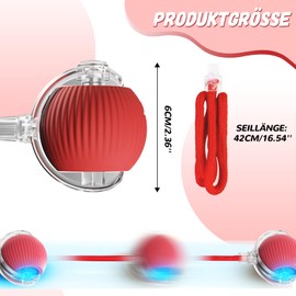 Cat Toy Electric Ball, Cat Toy Self-Employment with LED Light, Low-Noise Automatic Cat Toy, Interactive Cat Toy Cat Ball with Rope, Cat Toy for Cats