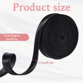 197 Inches Corset Ribbon Laces Elegant Black Straps for Dress Adjustable Fit Satin Corset Ribbon Back Lace up Corsets Replacement Zipper or Buttons Belt Accessories