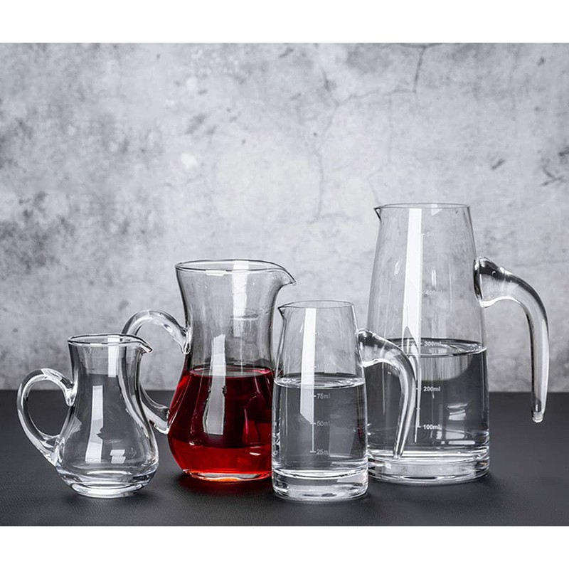Mozacona 2pcs Glass Creamer Pitcher Sauce Serving Pitcher Milk Creamer