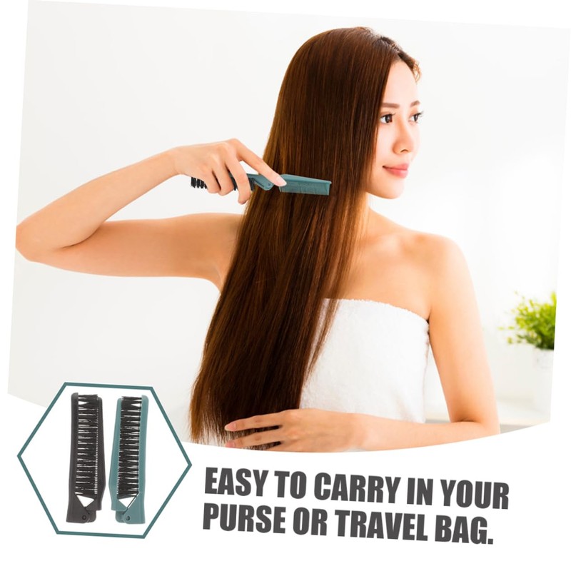 Mikinona Travel Hair Brush for Women Small Folding Brush Compact