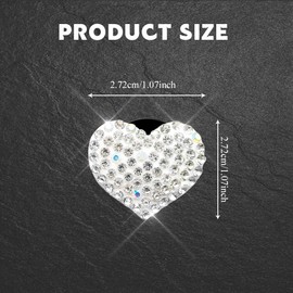 Lyxheth 4PCS Bling Heart Air Vent Clips, Car Air Freshener for Women, Air Fresheners Diffuser Clip Charm, Car Air Conditioning Outlet Clip Decorative Accessory for Women Girls (White, Style1)