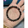 RAYON SILVER Obsidian Bead Bracelet for Men or Women Stretch