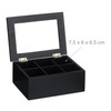 Relaxdays Tea Box, 6 Compartments, Bamboo, H x D: 9