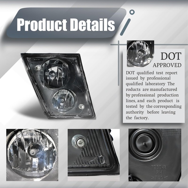 TLGYAUTO Fog Lights Pair Set Compatible with 2003-2017 VN/VNL Truck,