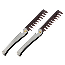 SAFIGLE 2Pcs Stainless Steel Folding Comb for Men Portable Wide Tooth Hair and Beard Styling Tool Effortless Grooming for Oil Hair Styles and Tidy Beards