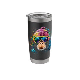 Cool Colorful Artistic Animal Ape Ski Goggles Monkey Stainless Steel Insulated Tumbler