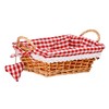 Premier Housewares Rectangle Willow Basket with Gingham Lining - Red