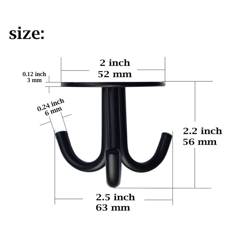 NELXULAS Stainless Steel Heavy Duty 3-Claw Coat Hook, Robe Hanger