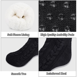 Justay Sowarm Cuddly socks for men, hut socks, warm stopper socks, fluffy socks, winter socks, thick socks, Christmas socks, black