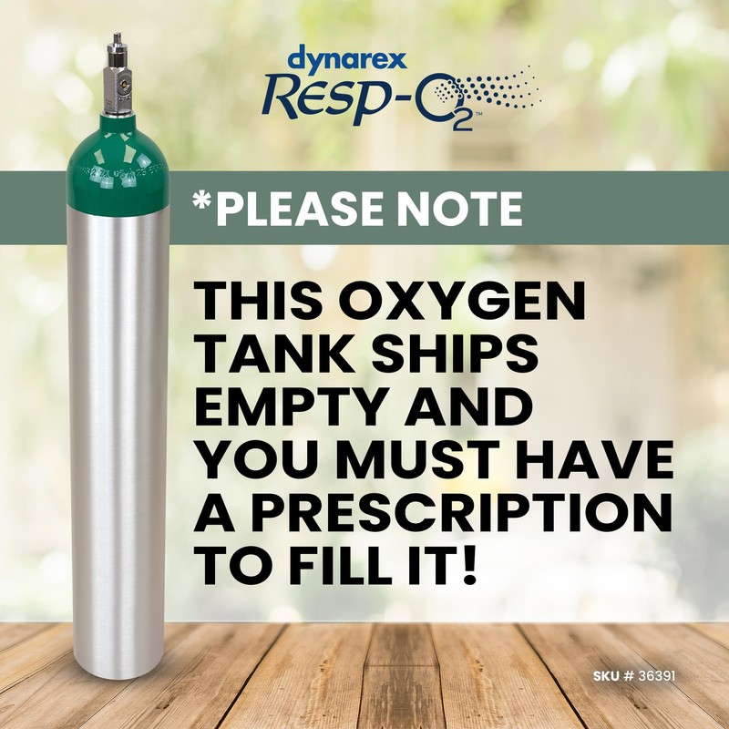 Dynarex Resp-O2 M15 Oxygen D-Cylinder with CGA 870 Post Valve