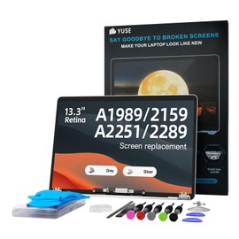 YUSE A1989 A2159 A2289 A2251 Screen Replacement for MacBook Pro 13.3” 2018 2019 2020 Year 13-inch Retina A Full LED LCD Display Assembly Model: 3358 3214 3301 3348 3456 2560x1600 (Space Grey)