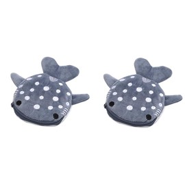 Enyolidimk 2 x Grey Shark Plush Wallet Kawaii Shark Zipper Portable Coin Purse for Men Women Cosmetic Jewelry Key Holder Headphone Bag Small Items Bags, gray, Modern