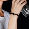 Eigso Black Onyx Beaded Cross Bracelet Christian Gift Rosary Beads