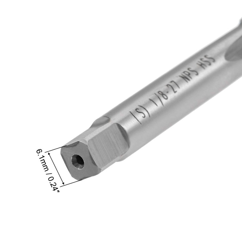 sourcing map Machine Tap, 1/8-27 NPS Pipe Tap 3 Straight