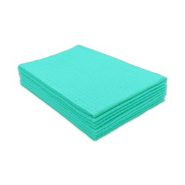 TIDI 917410 Ultimate Dental Bib, Teal, 4 Layers, 13” W x 18” L (Pack of 500) ― Disposable Dental Bibs ― Embossed ― 3-Ply Tissue ― Poly Back To Help Prevent Leak-Through ― Nail Towels ― Tattoo Bibs