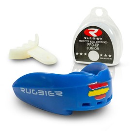 Rugbier Pro XP Rugby Mouth Guard, Child Size up to 12 Years, Unisex, Professional Sports Teeth Protection, Spanish Flag