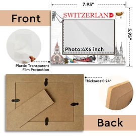 Switzerland Souvenir Gifts Picture Frames for Desk Wooden Picture Frames 4x6 for Holiday Wood Photo Frames for Vacation Honeymoon Gifts for Couples Photo Gifts for International Travelers - M771