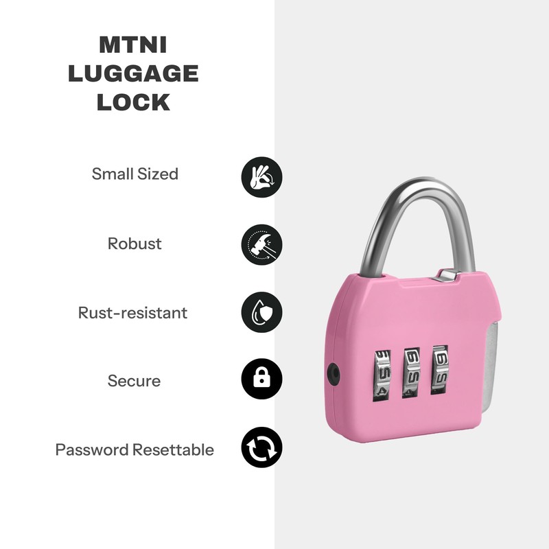 UP Security Small Combo Lock, 3 Digit Padlock Combination, Travel