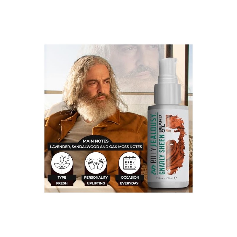 Billy Jealousy Gnarly Sheen Refining Beard Oil, 2 fl. oz.