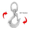 5pcs Stainless Steel Eye Slip Hook with Safety Latch Lifting