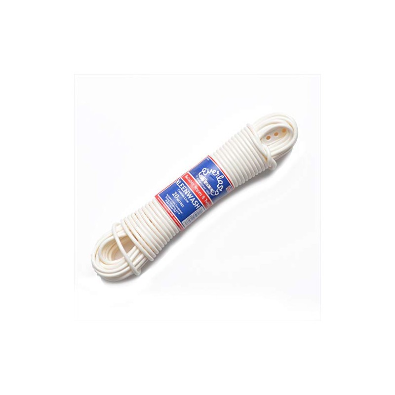 EVERLASTO 'Kleenwash' White PVC Clothes/Washing Line 4.8mm x 15M
