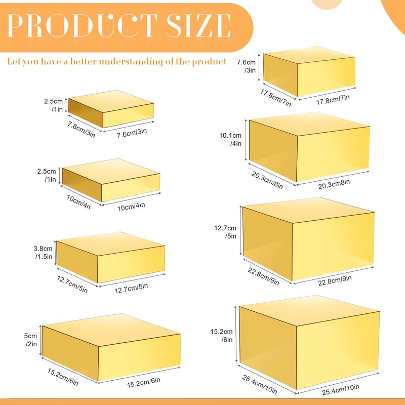 Geelin 8 Pack Acrylic Cube Risers Acrylic Boxes for Food