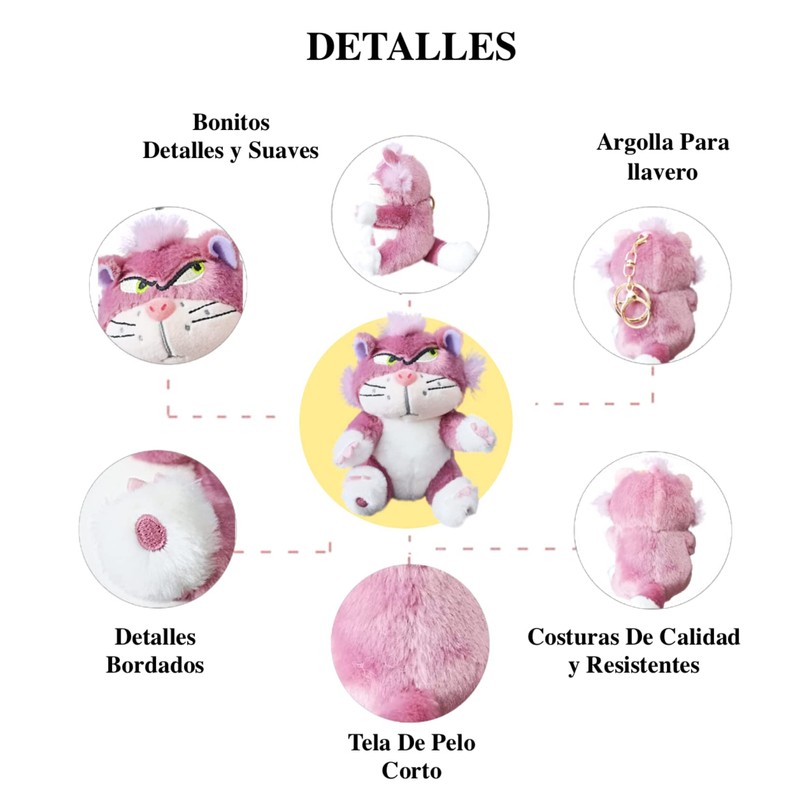 Set 3 Llaveros De Gato Minino Peluche Hermosos Gatitos Cat