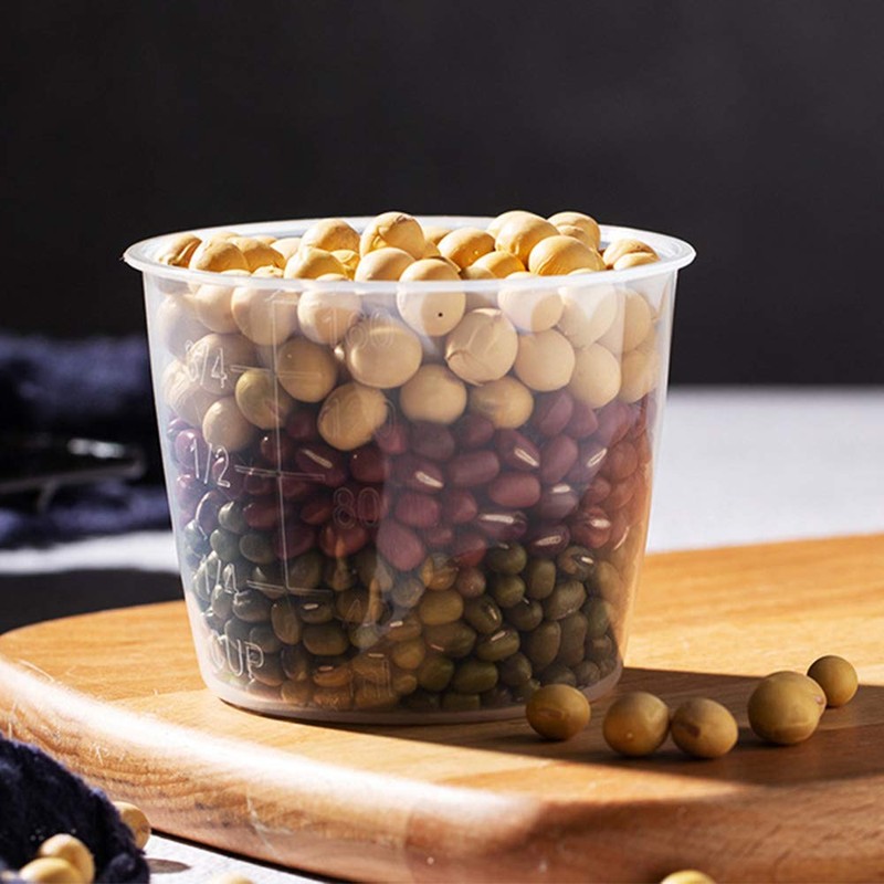 JCBIZ 5pcs Plastic Transparent Rice Measuring Cup 160ml Rice Cooker