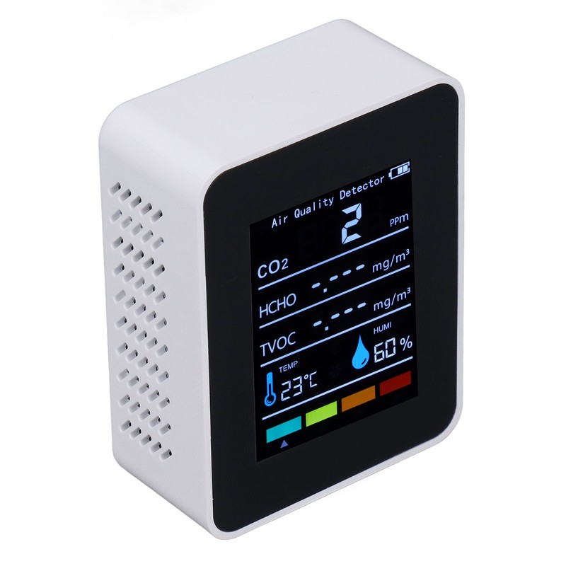 White Infrared CO2 Detector Realtime Reading Accurate Carbon Dioxide Temperature