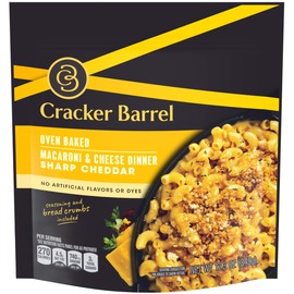 Cracker Barrel Sharp Cheddar Oven Baked Macaroni & Cheese Dinner (5 ct Pack, 12.3 oz Bags)