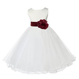 ekidsbridal Ivory Tulle Rattail Edge Flower Girl Dress Wedding Tulle 829S 8