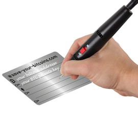 Save-Your-Bitcoins Private Key - Recovery Metal Plate Stainless Steel (V4A) Kit with 2 Plates + Engraving Pen