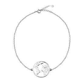 Sofia Milani - Women's Bracelet 925 Silver - World Map Globe Pendant - 30175