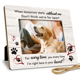 Pet Memorial Picture Frame For Dogs Cats, Keepsake For Dogs Cats, Memorial Gifts For Loss Of Dogs Cats, Home Decor Or Sympathy Gift For Pet Lovers Fits 4x6 In Photo- When Tomorrow Starts Without Me