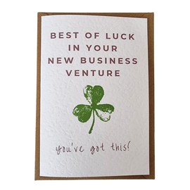 Best Of Luck In Your New Business Venture Card - Good Luck - Made In The UK