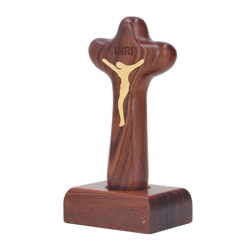 Wood Baptism Crosses Natural Texture Magnetic Standing Exquisite Polishing Carved