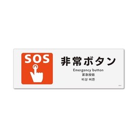 CTK8052 Signs Square Emergency Button Horizontal Mini Plate Signs 5.5 x 2.0 inches (140 x 50 mm), Set of 2