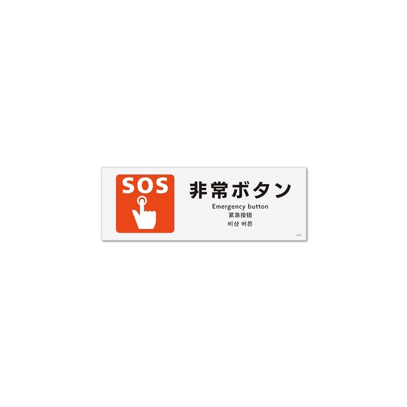 CTK8052 Signs Square Emergency Button Horizontal Mini Plate Signs 5.5