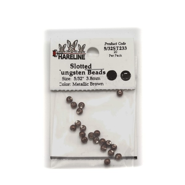 Hareline Slotted Tungsten Beads #233 5/32'' (3.97mm) Metallic Brown