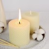 Beeswax Pillar Candles, 3x3 Inch White Hand-Rolled Honeycomb Pillar Candle