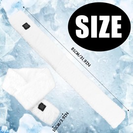 Fluffy Plush Heated Scarf Warm Winter Electric Heated Neck Scarf with 3 Heating Level USB Charging Heating Scarf Soft Neck Heating Pad Fluffy Warm Neck Wrap Thermal Neckerchief for Men Women (White)