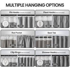 Floor to Ceiling Curtains for Wall Ceiling Mount Track - Blackout Privacy Room Divider Curtains for Ceiling Track System or Rod With Hooks - Soundproof Room Separator Extra Wide Curtain, 1 Panel