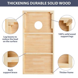 SORULLEY Portable Cornhole Board Set, Corn Hole Games for Adults Outdoor 3 x 2 ft or 4 x 2 ft Corn Hole Boards Set Include 1 Bag and 8 Bean Bags, Adults Outdoor Beach Travel Cornhole Game