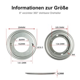 TONAUP 360 Degree Swivel Bearing Swivel Plate Ball Bearing Turntable