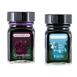 Monteverde 60ml Ink, Chameleon (Burgundy), Turtle (Turquoise) Jungle Ink (G309CM, G309TU) Fountain Pen Ink (30ml Each Ink Bottle, 2 Pack)