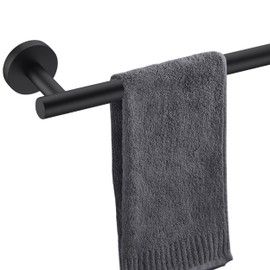 Towel Bar for Bathroom Matte Black, 33Inch Towel Rack Wall Mounted, Thicken Round Bath Towel Holder Rod SUS304 Stainless Steel, Heavy Duty Dish Cloths Hanger for Bathroom, Kitchen