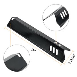 SUONA Grill Replacement Parts for Dyna-Glo DGF493BNP DGF493PNP-D Backyard BY14-101-001-02 BHG BH13-101-099-01 BH15-101-099-02 Uniflame Grill Heat Plates Shield Flame Guards 15 x 3 13/16 inch, 4-Pack